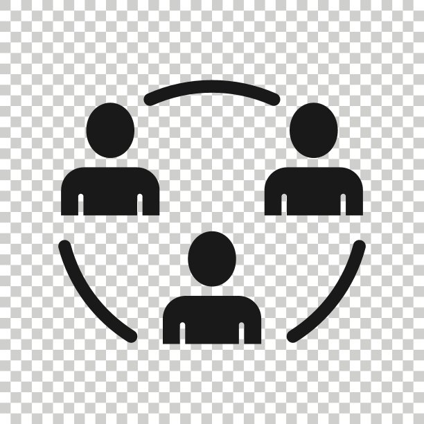 人们交流图标在平面风格。白色背景上的人物矢量插图。合伙企业的概念。图片下载