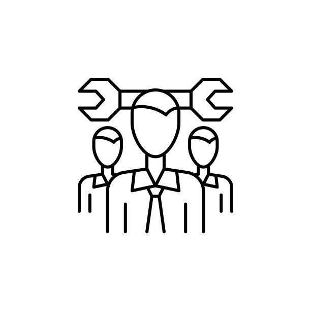 扳手，工人图标。用于UI和UX、网站或移动应用程序的团队合作的简单线条轮廓矢量元素图片下载