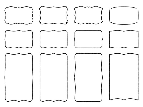 手绘线条古典相框插画素材图片下载