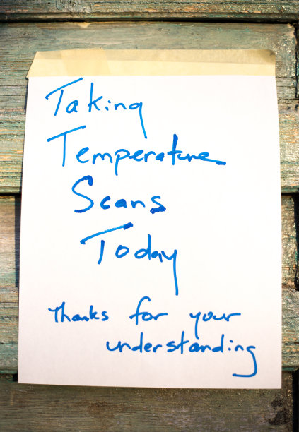 酒吧橱窗手写标语：今日测温图片下载