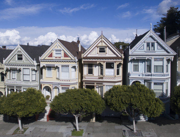 旧金山湾区命令“庇护所就位，旧金山航拍图片。图片下载