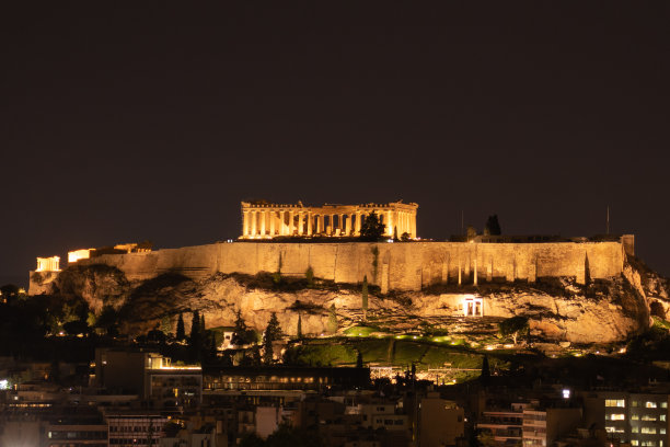 希腊雅典卫城夜景图片下载