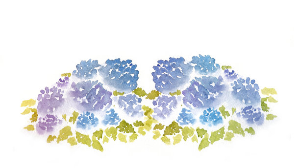 水彩绣球花素材图片