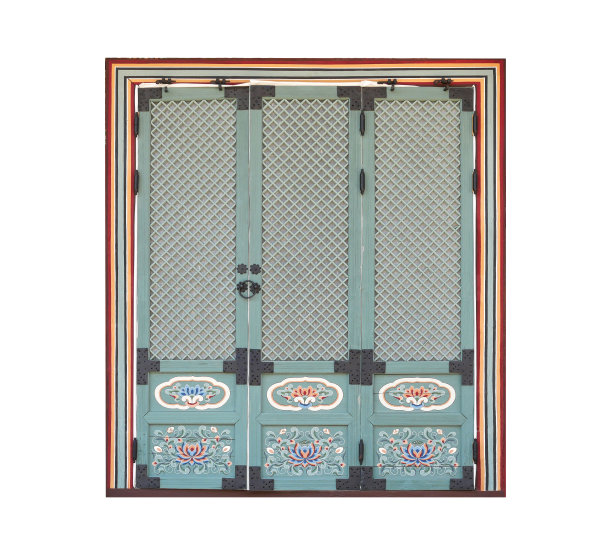 韩式彩色木门框图片下载