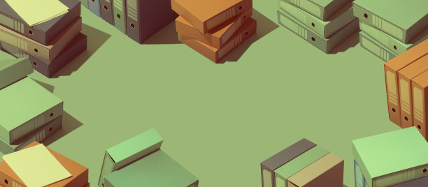 商务桌面上成堆的文件夹图片下载