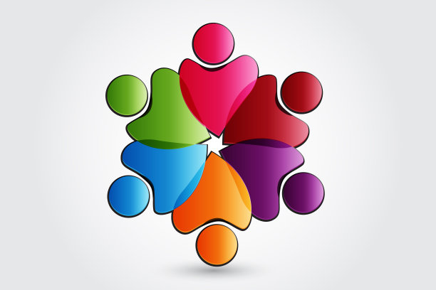 慈善人员志愿概念名片图标矢量设计图片下载