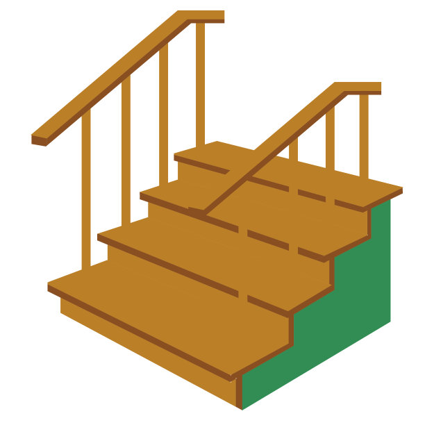 木制楼梯和绿色壁橱图片下载