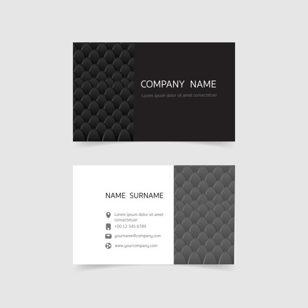 最小的制卡模板设计，黑白颜色和简单干净的布局，矢量插图平面设计。图片下载