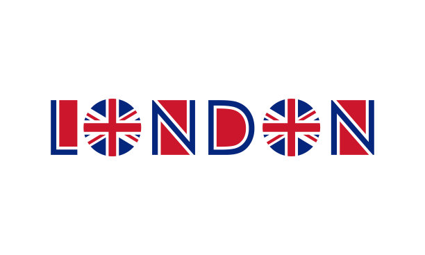 伦敦印刷设计与圆形英国国旗。伦敦横幅，海报，运动t恤印花设计和服装图形。矢量插图。图片下载