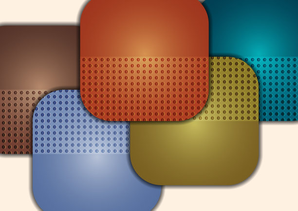 抽象的几何背景，彩色的圆形方块组成横幅。现代模板的商业小册子，传单，演示或网页设计布局。图片下载