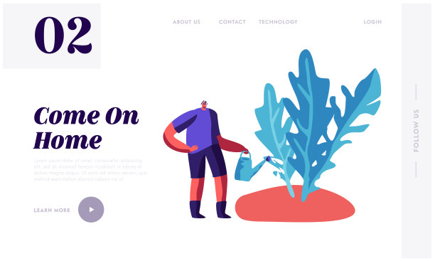 园艺师种植当地生态食品网站登陆页面。爱好园艺的男人。农民在花园工作照顾植物和浇灌绿色植物网页横幅。卡通平面矢量插图图片下载