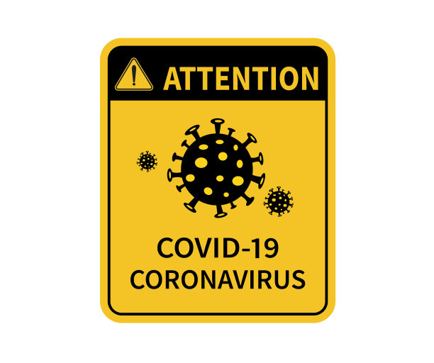 注意的信号。新冠肺炎疫情从传播。矢量图图片下载