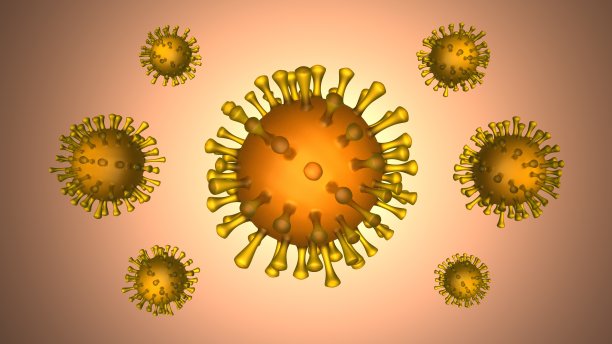 冠状病毒孤立。3 d渲染。显微镜下的插图。图片下载