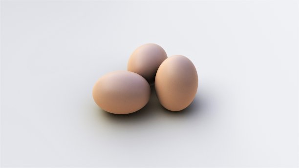 卵孤立在白色背景上。3 d渲染。图片下载