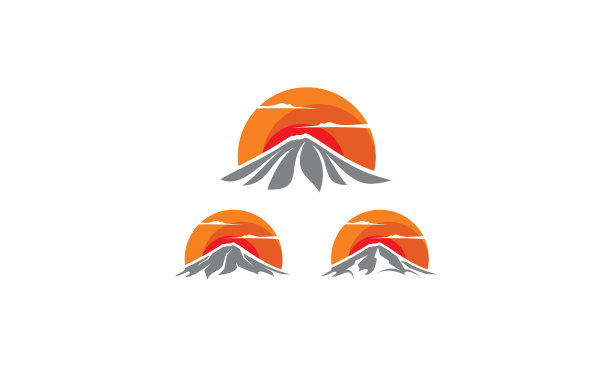 山日落图标矢量符号图片下载