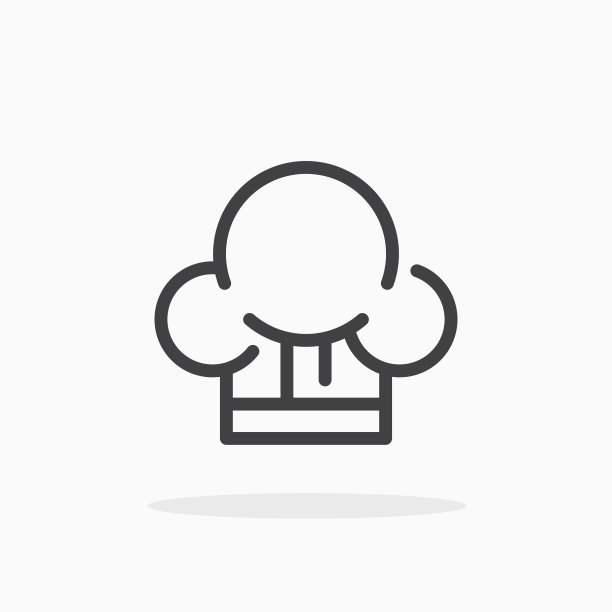 线条风格厨师帽图标图片下载