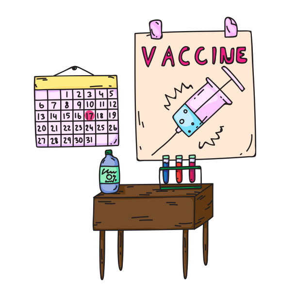 矢量插图儿童疫苗接种和时间表图片下载