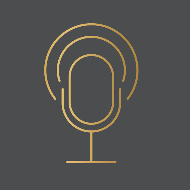 金色的麦克风图标图片下载