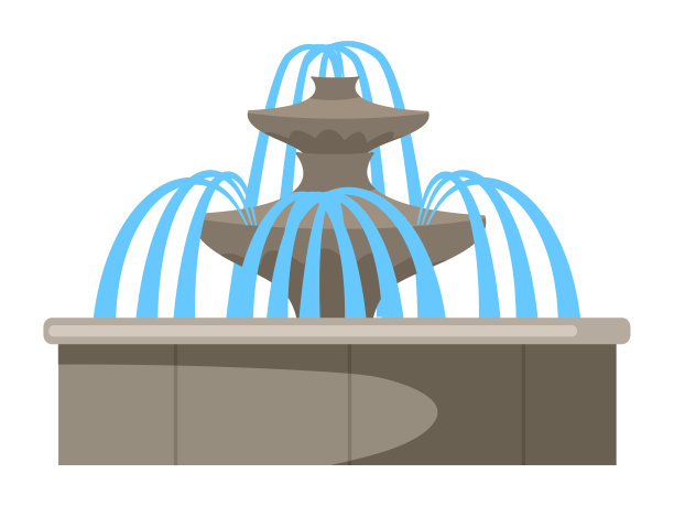 矢量插图古典大理石喷泉图片下载