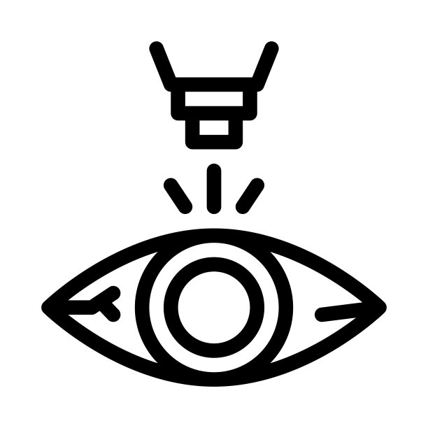 激光眼治疗矢量大纲插图图片下载