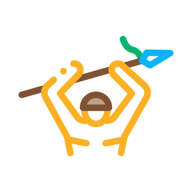 土著阿兹特克与矛大纲插图图片下载