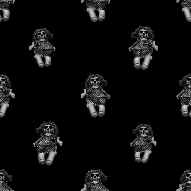 骷髅娃娃图案无缝图案图片下载