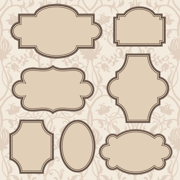 复古向量框架设置文本位置图片下载