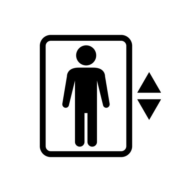 电梯图标，标志孤立在白色背景图片下载