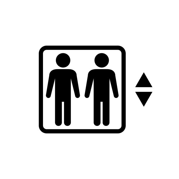 电梯图标，标志孤立在白色背景图片下载