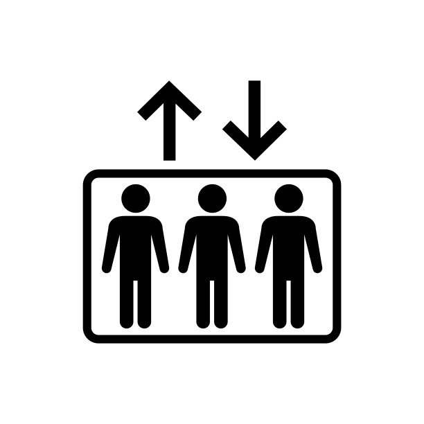 电梯图标，标志孤立在白色背景图片下载