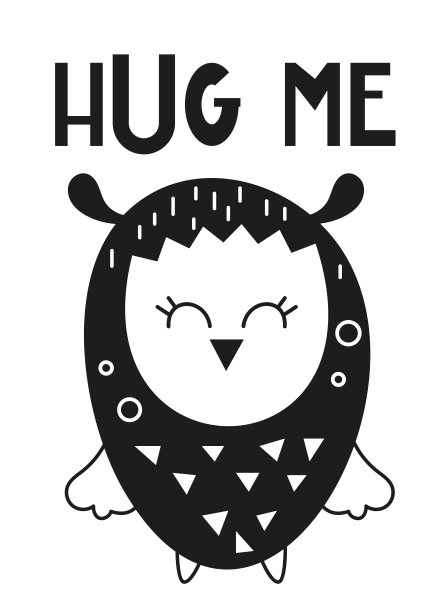 海报的婴儿与可爱的猫头鹰图片下载