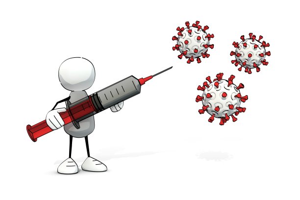 带着注射器和病毒的小不点图片下载