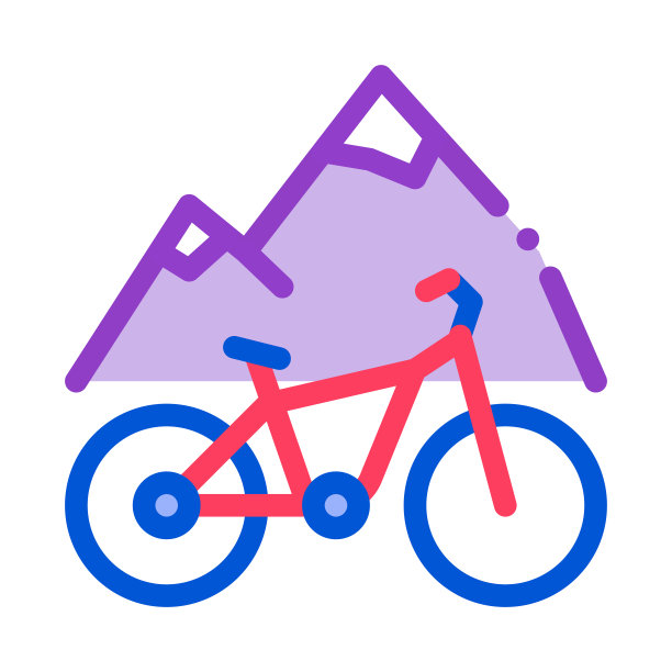 山地车图标矢量轮廓插图图片下载