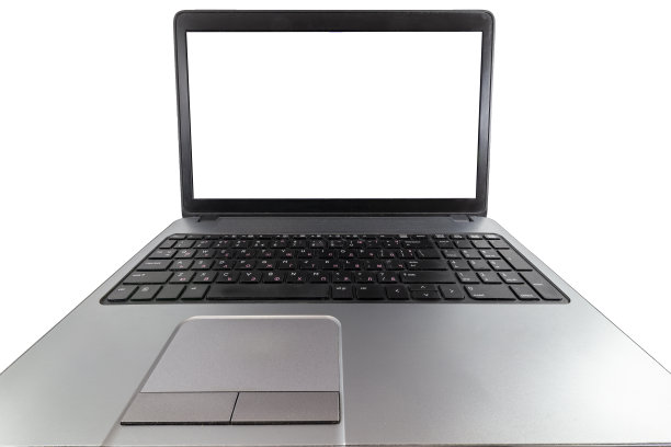 特写pov的笔记本电脑孤立在白色图片下载