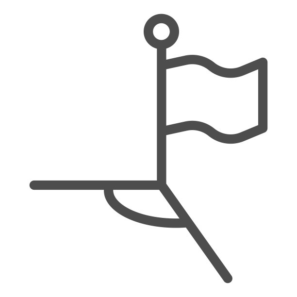 角球线图标。足球旗帜上的球场标志，轮廓风格的象形文字上的白色背景。运动标志的移动概念和网页设计。矢量图形。图片下载