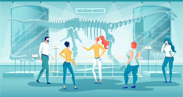 博物馆夜游古生物博物馆图片下载