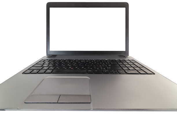 特写pov的笔记本电脑孤立在白色图片下载