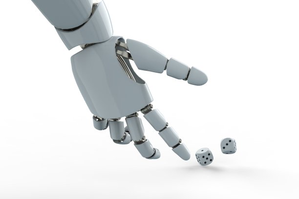机器人手臂骰子股票照片图片下载