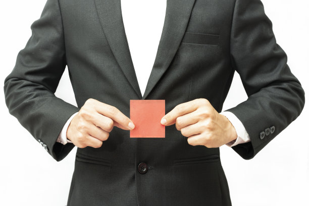 商人送红色便利贴。图片下载