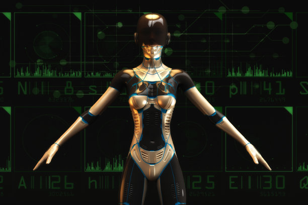 科幻小说女性的3D艺术插画图片下载