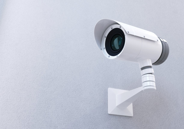 室外墙上的闭路电视摄像头图片下载