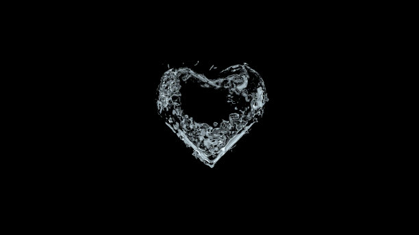 水做成的心形。图片下载