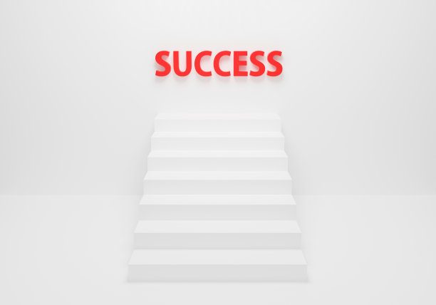 在灰色背景上孤立的3d楼梯。白色的阶梯通向成功的理念和成功的事业。3 d渲染设计。真实的楼梯内部正面视图。成功的阶梯。图片下载