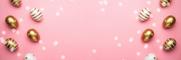 复活节篮子与鸡蛋孤立在粉红色。贺卡时尚设计。给你海报或传单图片下载