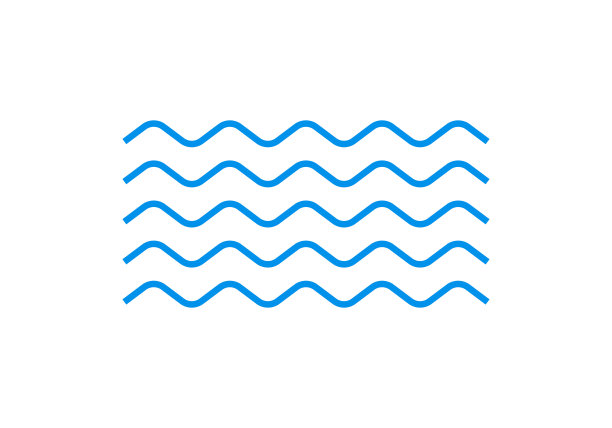 波线图标。水象星座。海和海洋标志。矢量插图。图片下载