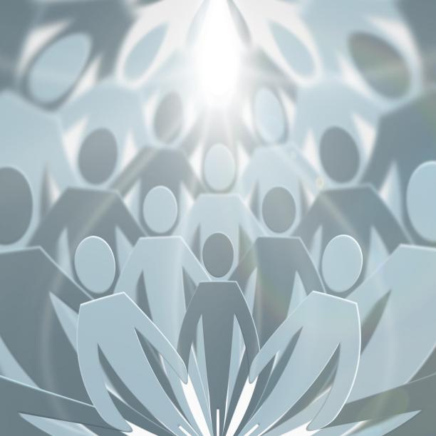 抽象的人们手牵手的剪影图片下载