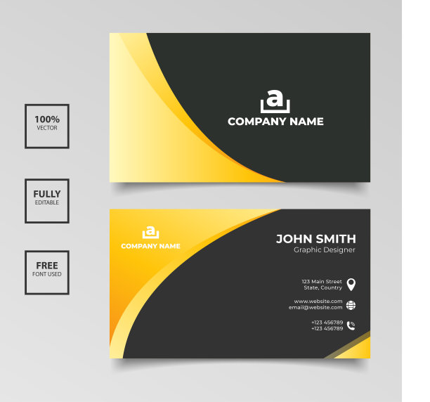 金黑色名片模板设计素材图片