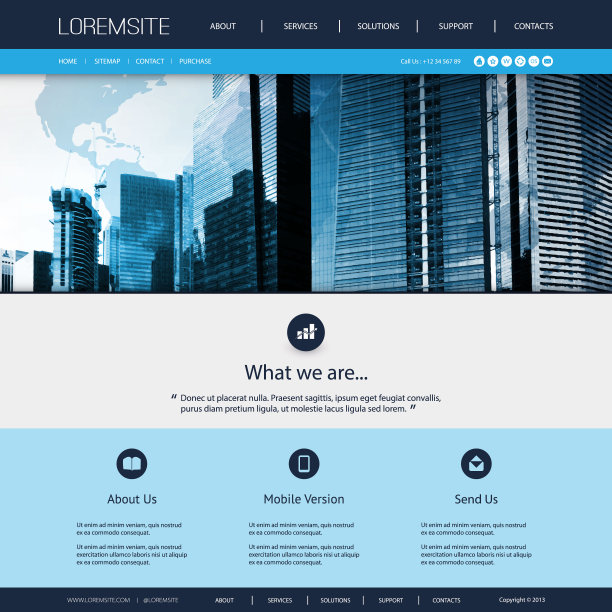 一页商业网站模板图片下载