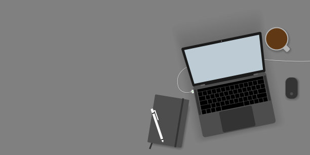 在家工作，工作空间。平的赢富数据。工作桌面俯视图，办公桌上的桌子与笔记本电脑。图片下载