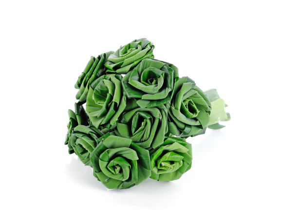 花束由香兰叶子制成的白色图片下载